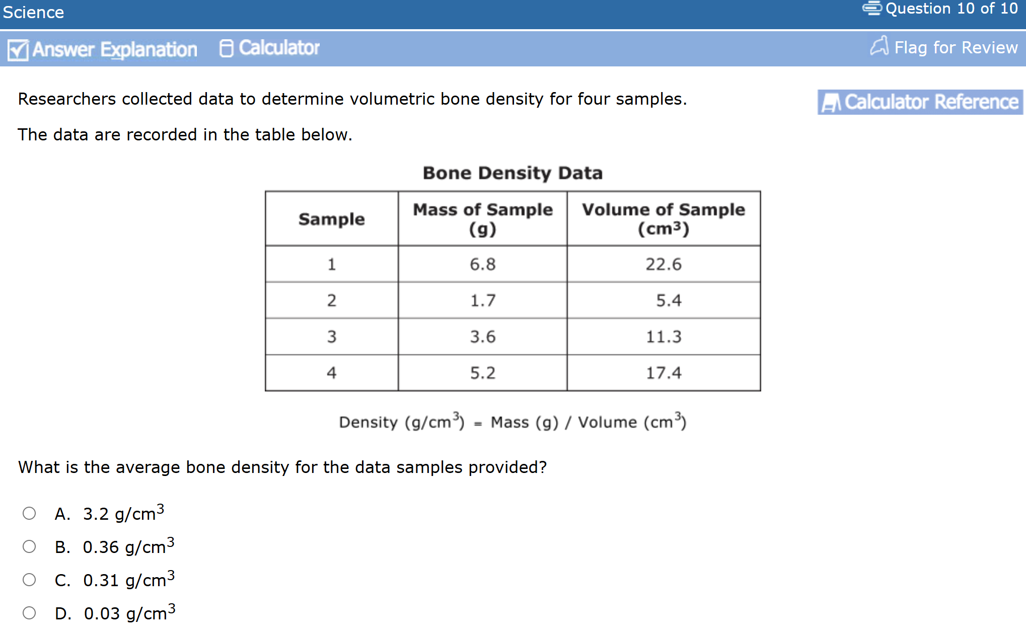 ตัวอย่างของ ข้อสอบ GED Science ข้อ 3 