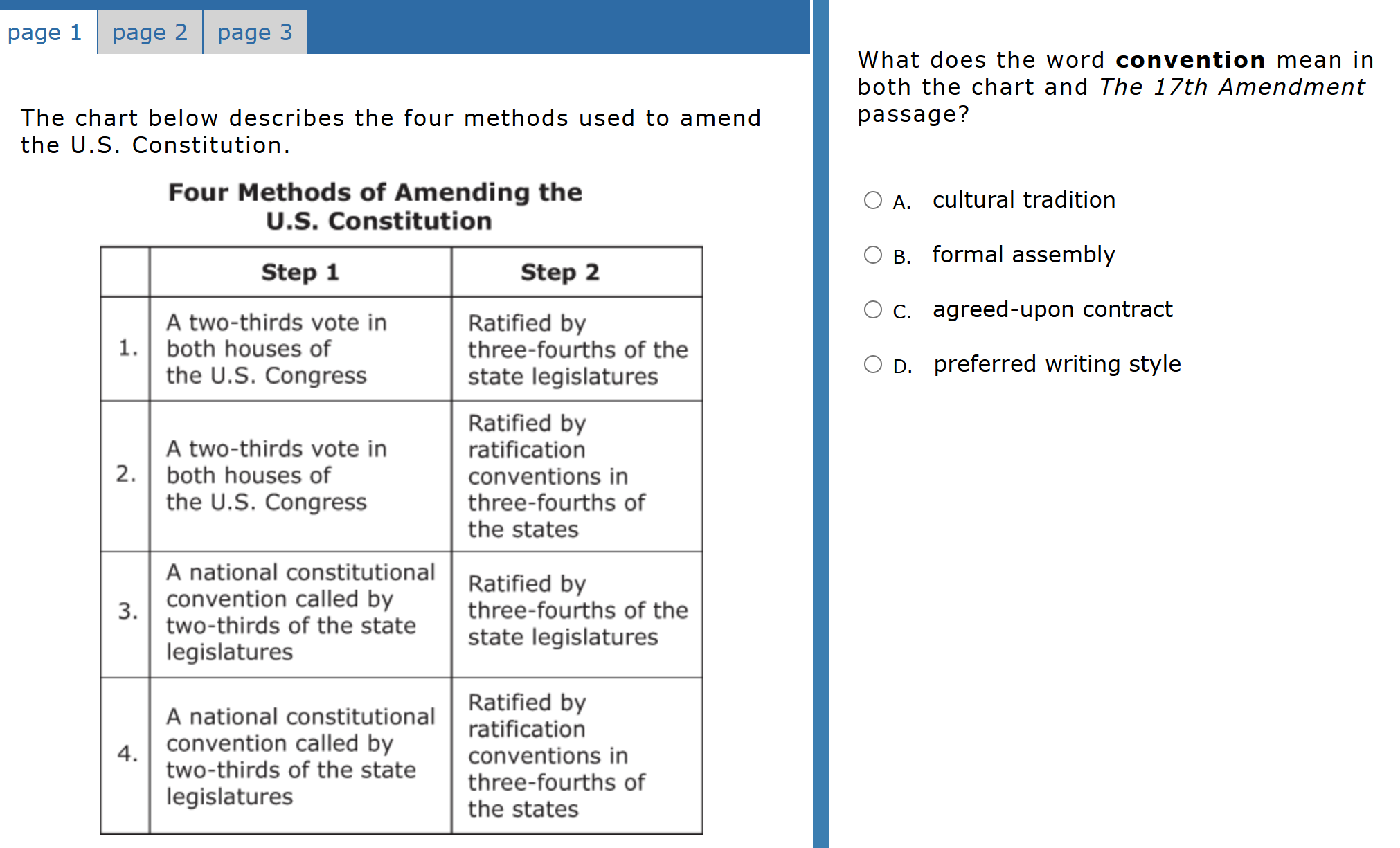 ตัวอย่าง ข้อสอบ GED Social Studies แบบ Choice