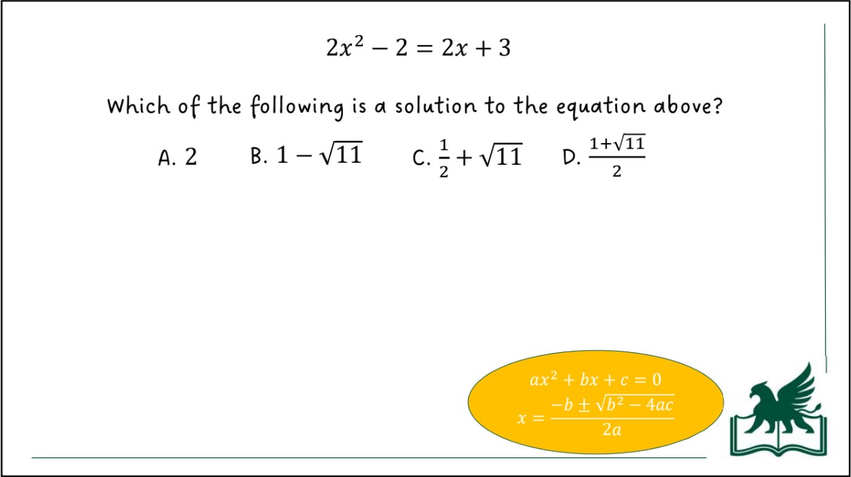ตัวอย่างข้อสอบ SAT Math (Advanced Math)