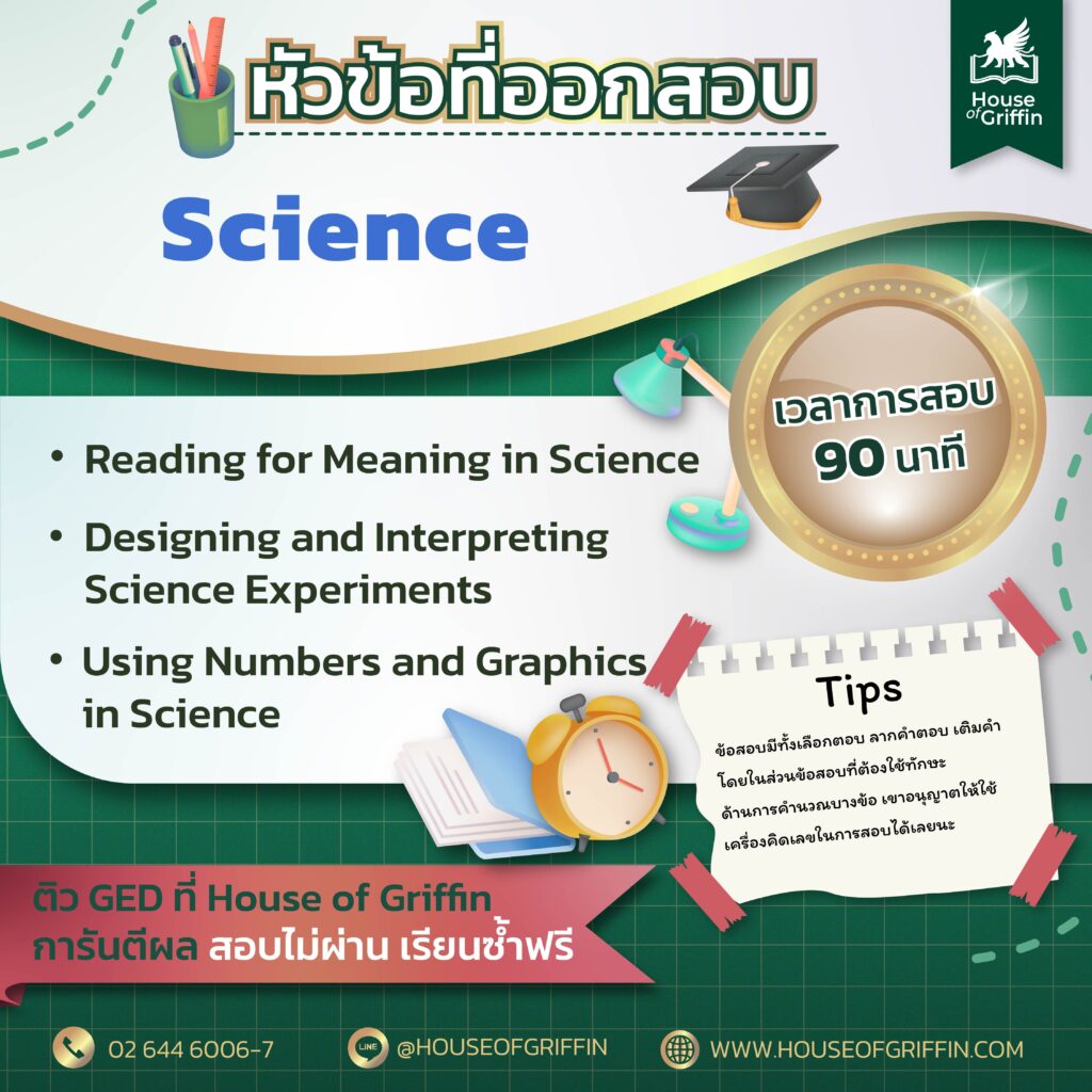 GED คืออะไร และหัวข้อ GED Science ที่ออกสอบ มีดังนี้