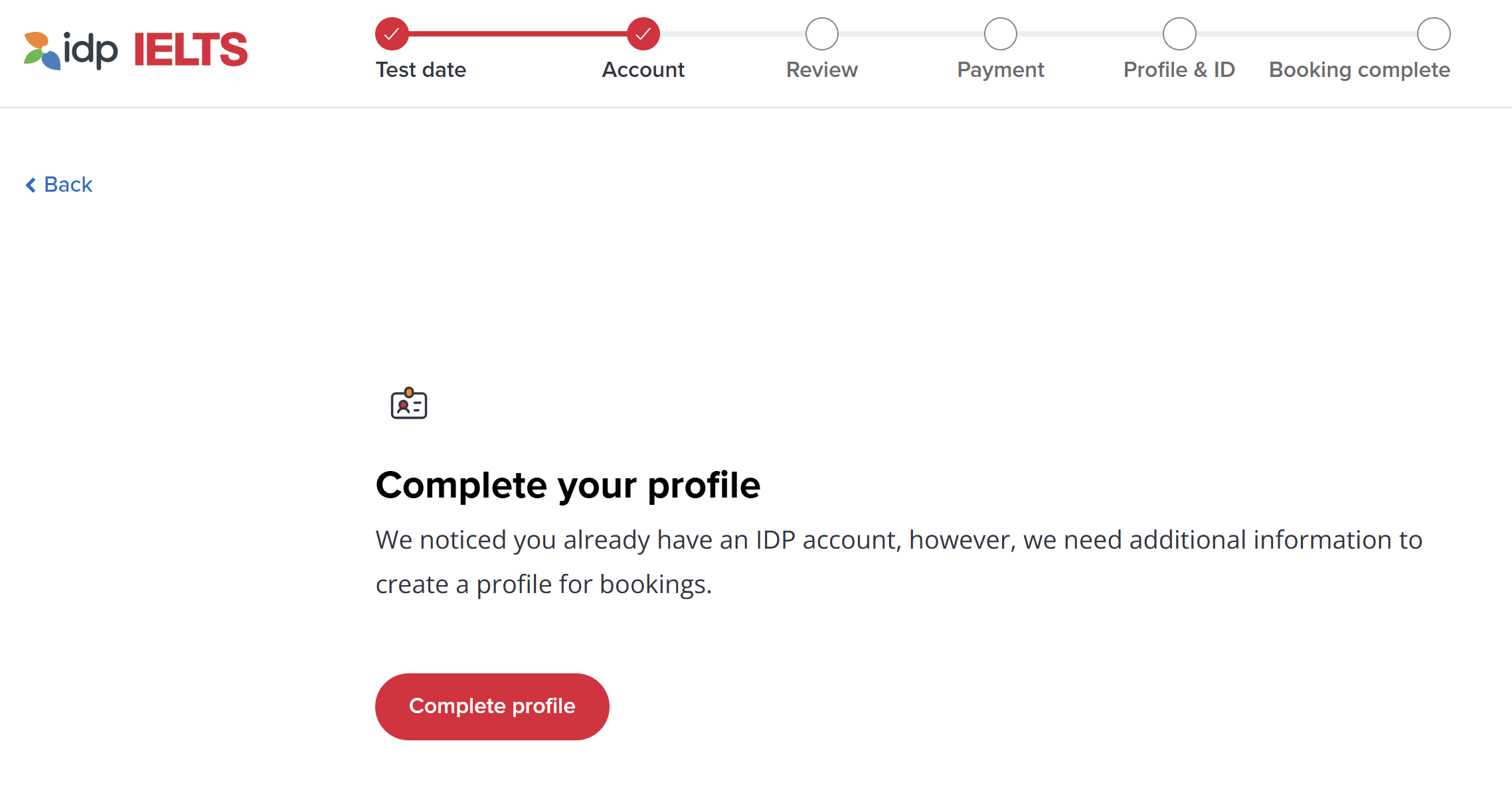 สมัครสอบ IELTS IDP เริ่มต้นกรอกข้อมูล