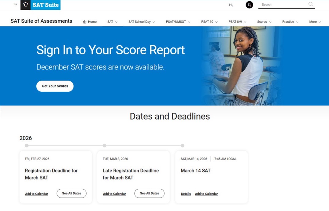 สมัครสอบ SAT เลือกวันสอบ