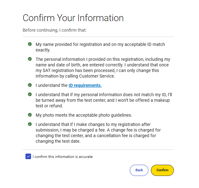 สมัครสอบ SAT ชำระค่าสมัครสอบ 1