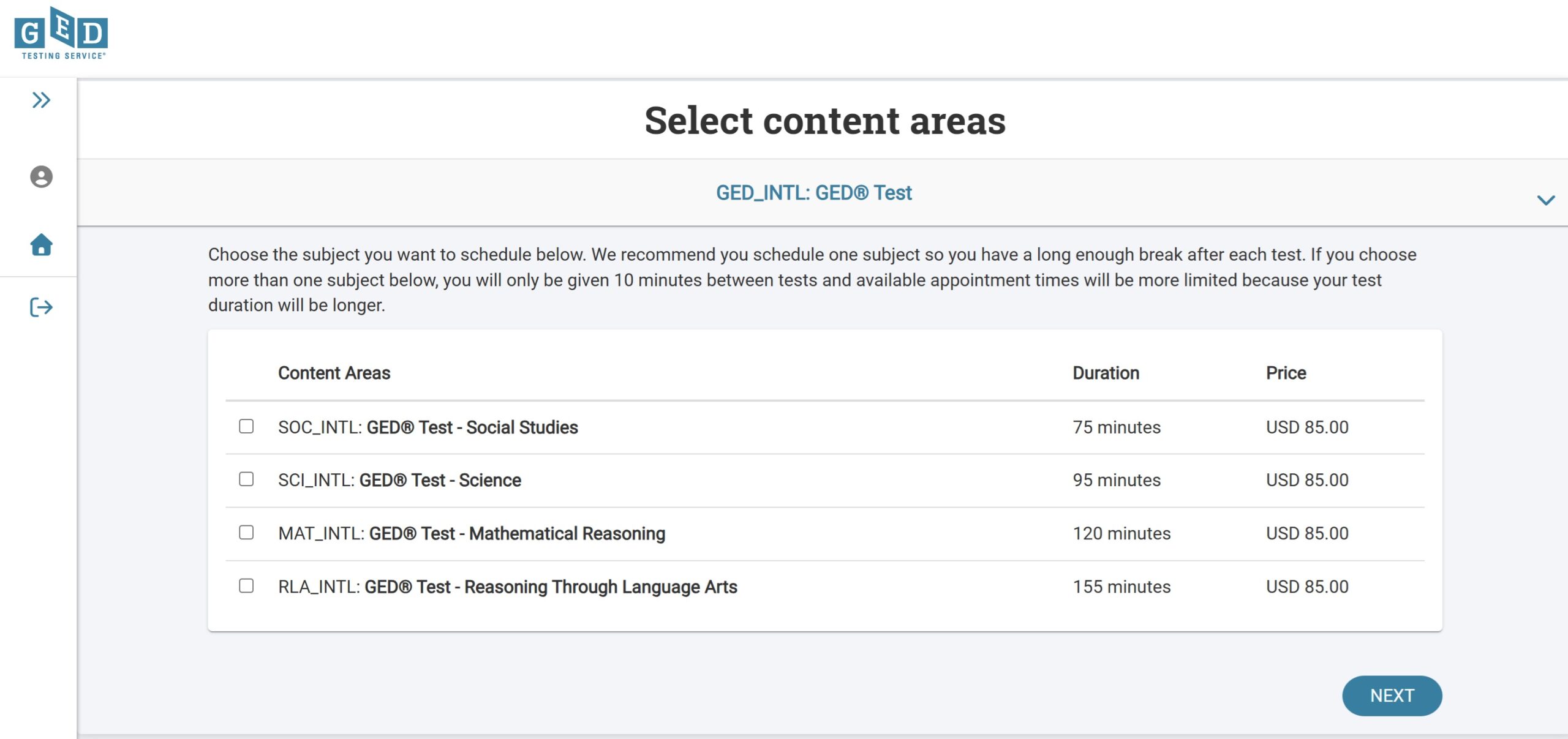สมัครสอบ GED สนามสอบจริง เลือกวิชา