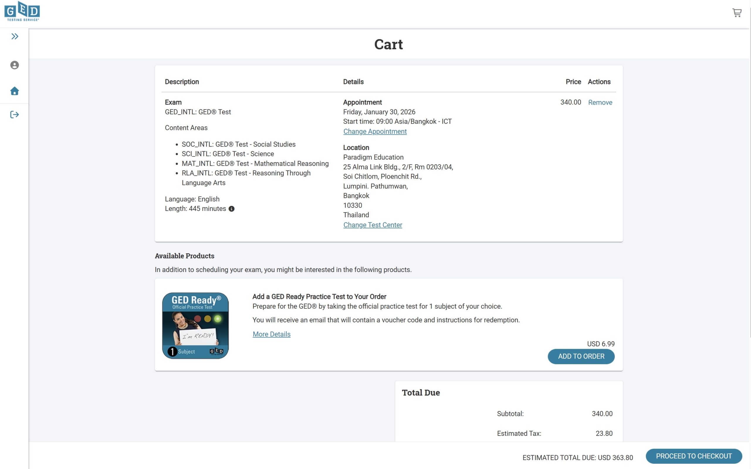 สมัครสอบ GED สนามสอบจริง ตรวจสอบข้อมูล